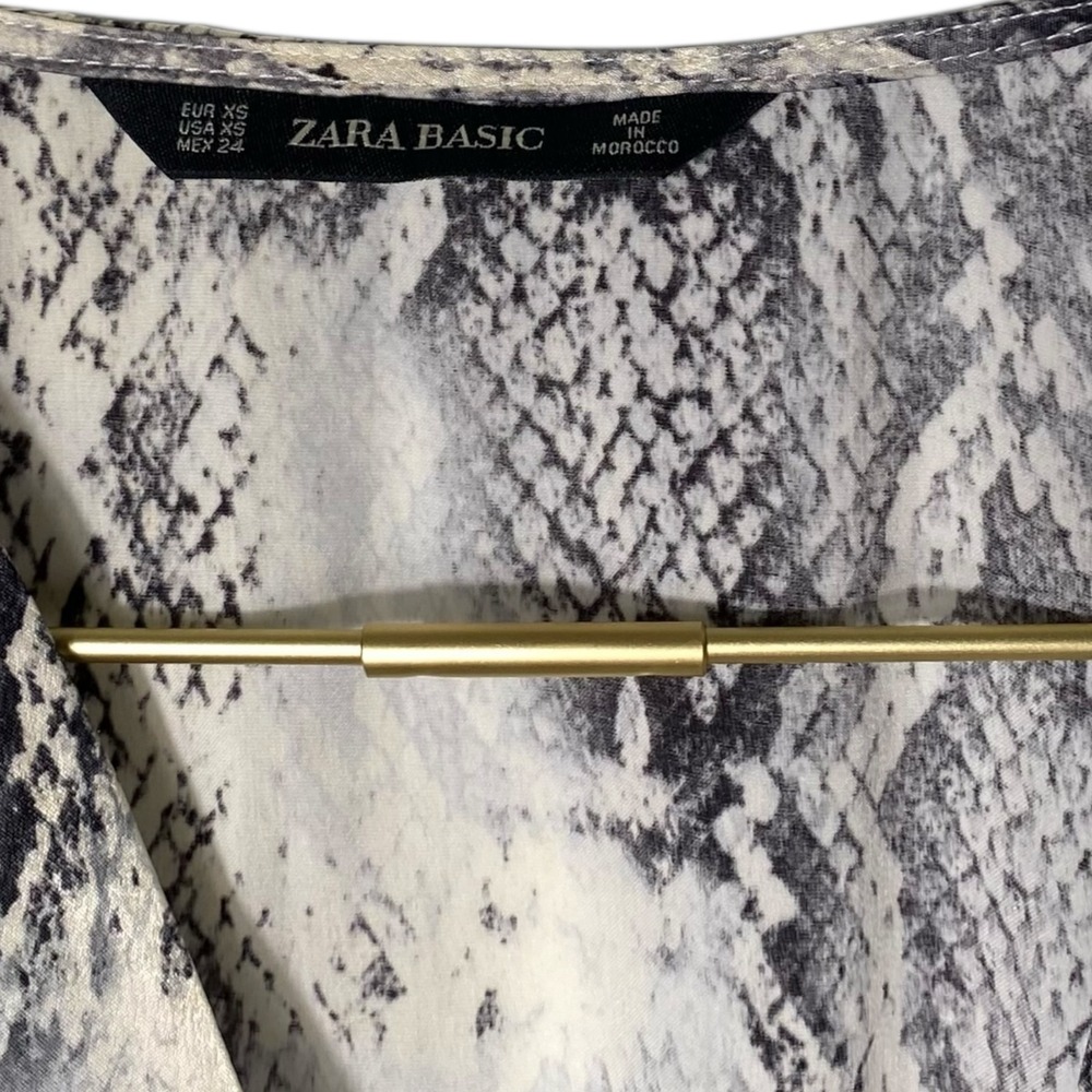 Zara Basic Snake Print Button Down Mini Dress Lon… - image 5